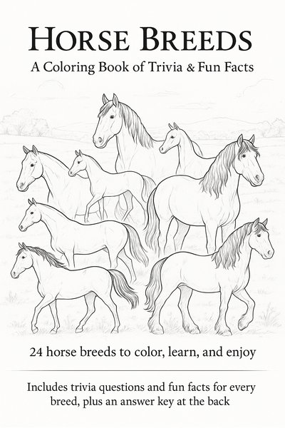 Horse Breeds - Colouring Book Cover